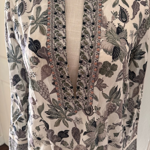 Tory Burch Embellished Floral Print Tunic - Picture 5 of 5